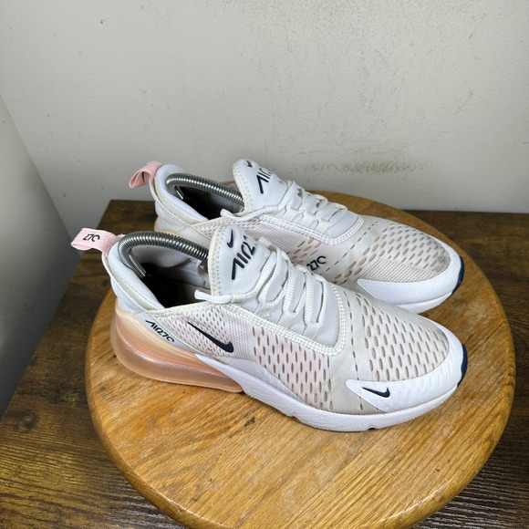 Nike Air Max 270 Women White Pink Running Shoes Size 9 AH6789-110